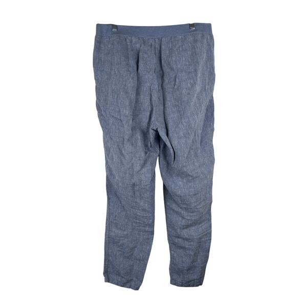 J. Jill Love Linen Pull On Pants Size Medium Tall MT Blue 100% Linen - Picture 2 of 7